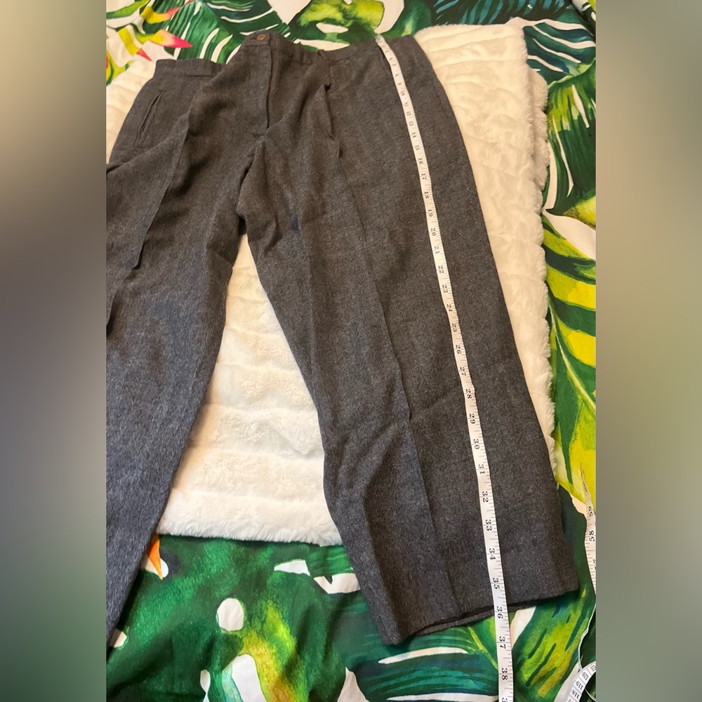 Vintage Avoca Ireland XL High Rise Classic Fall Crop Preppy 100% Wool Pants - Picture 6 of 10
